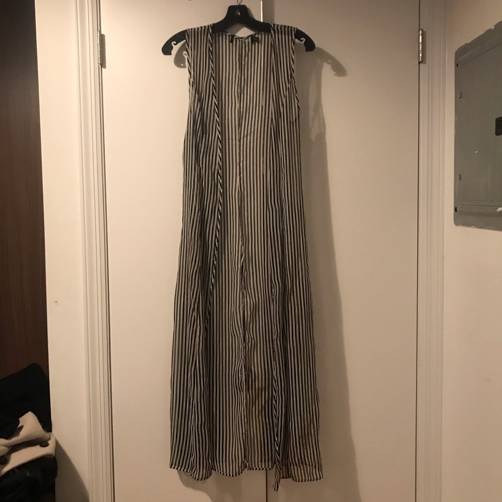 Striped long vest